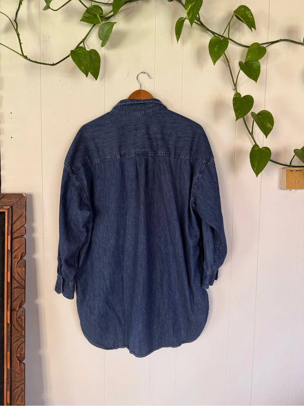 100% cotton GAP Women's Dark Blue Denim Button-Down Shirt Dress - Picture 2 of 11